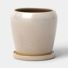 Ceramic Planter With Reactive Glaze 8"