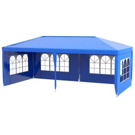 Large 10' x 20' Gazebo Canopy Party Tent with 4 Removable Window Side Walls, Wedding, Picnic Outdoor Events, Blue