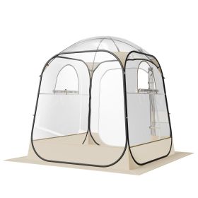 VEVOR Pop up Sports Tent, 63x63 in Clear Bubble Tent for 2-4 Persons, Waterproof Outdoor Pod with Floor Mat & Top Cover