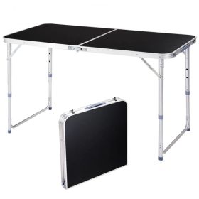 4Ft Portable Multipurpose Folding Table Black