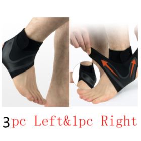 Ankle Support Brace Safety Running Basketball Sports Ankle Sleeves (Option: Black M-3Set-Leftright)