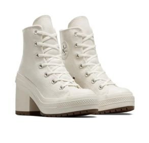 New women's shoes high heels high top fashion women's canvas shoes casual sports shoes (Color: White, size: 40)