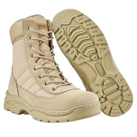VEVOR Men's Military Tactical Boots, 8 inch Combat Hiking Work Boots, Lightweight & Breathable Side Zipper Motorcycle Interceptor Trooper Boot (Shoe Size: US 10)
